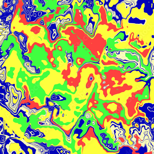 Colorful swirls, seamless pattern with fishes