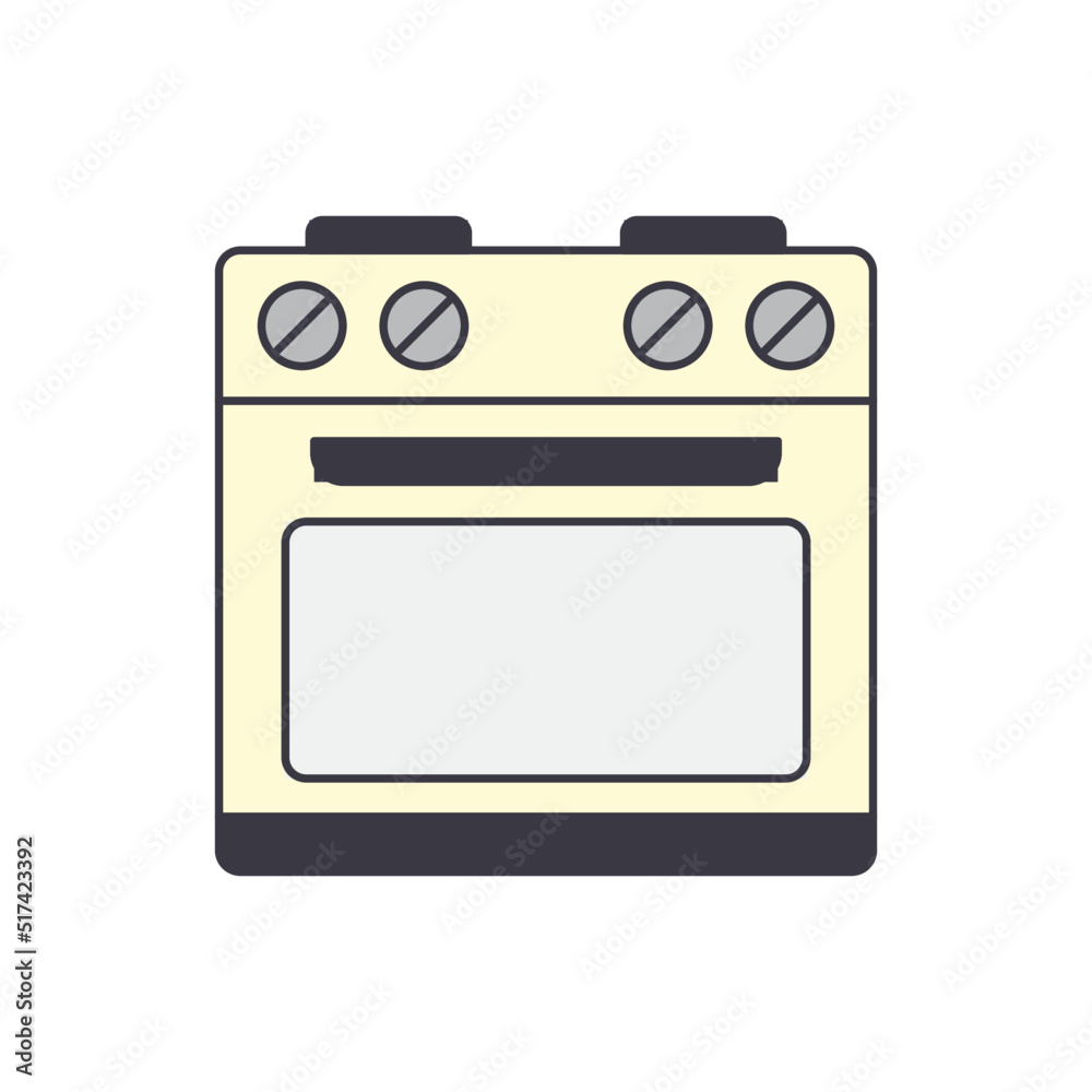Electrical stove icon in color, isolated on white background Electrical stove icon in color, isolated on white background