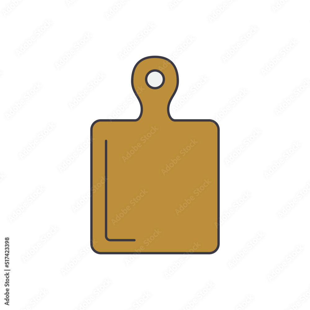 Kitchen cutting board icon in color, isolated on white background Kitchen cutting board icon in color, isolated on white background