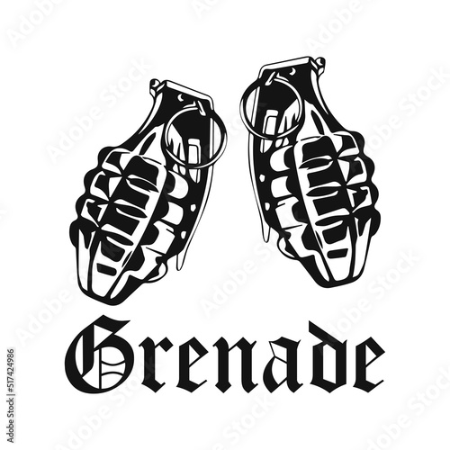 vector illustration of two grenades