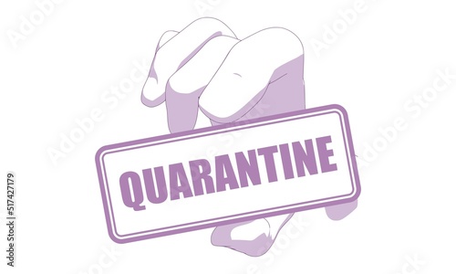 Hand holding label with virus outbreak text inside.