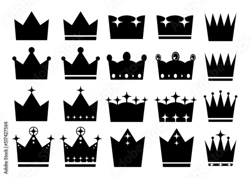 色々な形の王冠セット（黒）