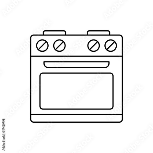 Electrical stove icon in line style icon, isolated on white background