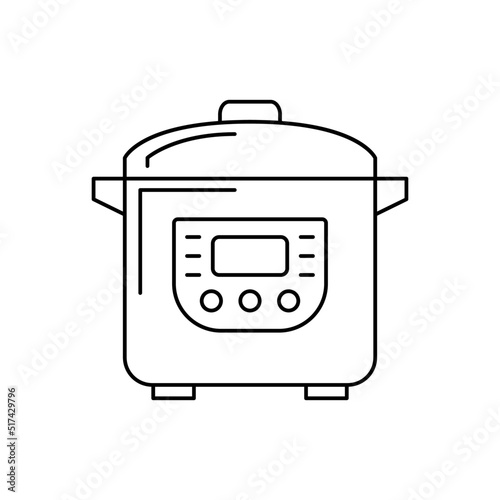 Multicooker icon in line style icon, isolated on white background