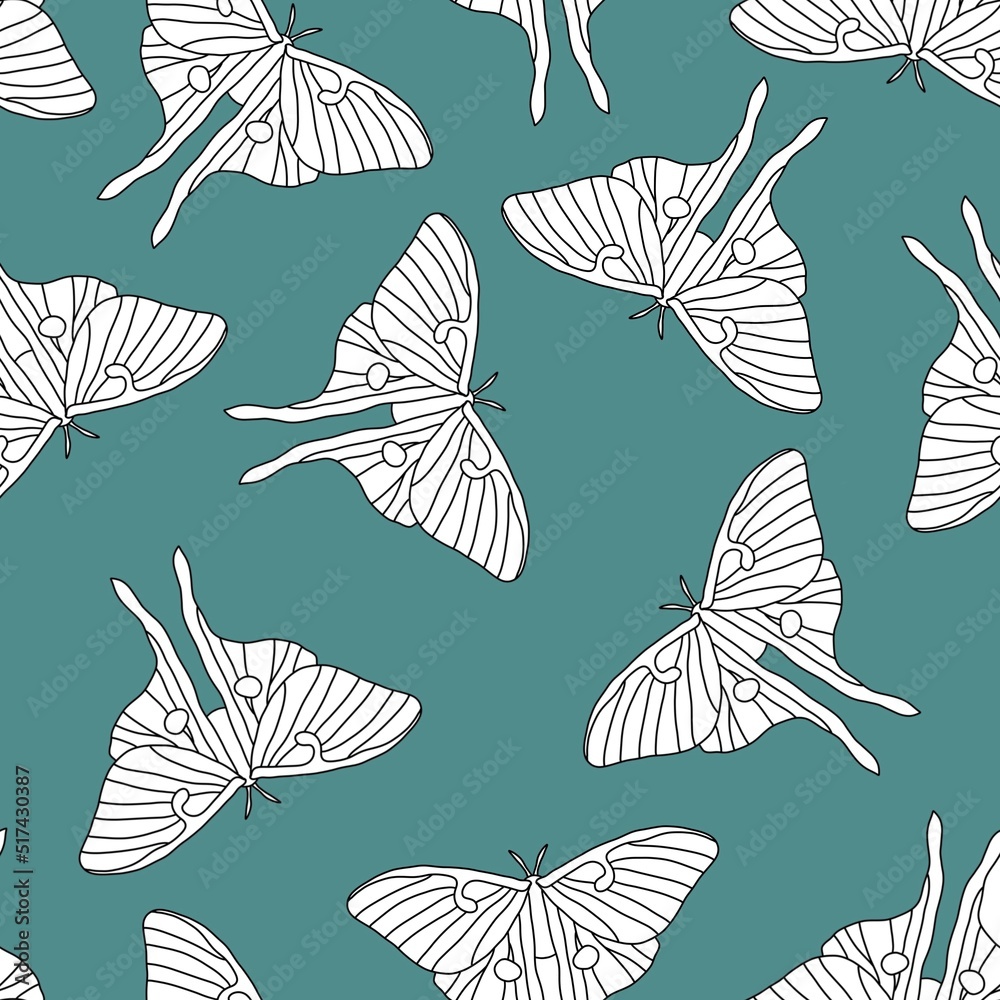 Luna moth seamless butterfly pattern for fabrics and wrapping paper and notebooks and summer clothes print and kids Luna moth seamless butterfly pattern for fabrics and wrapping paper and notebooks and summer clothes print and kids