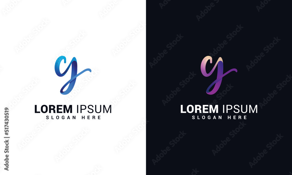 Obraz premium Letter y creative technological spiral modern logo