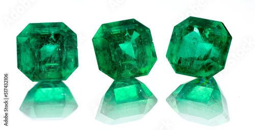 square Colombian emerald and gemstone for jewelry