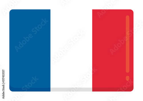 Icon France Flag Blue White Red National Paris Cute Friendly Flag Travelling Tourism Eiffel Tower