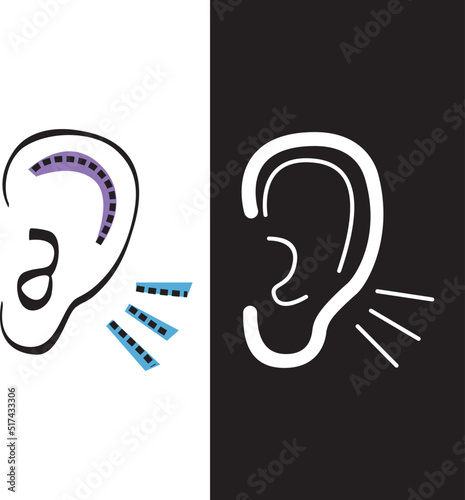 otolaryngology health icon symbol of ear or listen