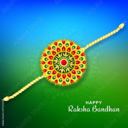 Elegant raksha bandhan greeting card colorful background