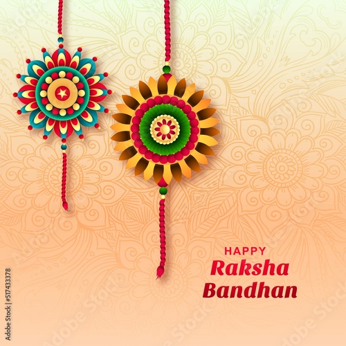 Raksha bandhan indian festival for brother and sister bonding celebration card background