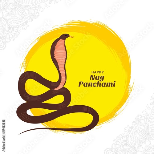 Beautiful nag panchami card on indian festival celebration background