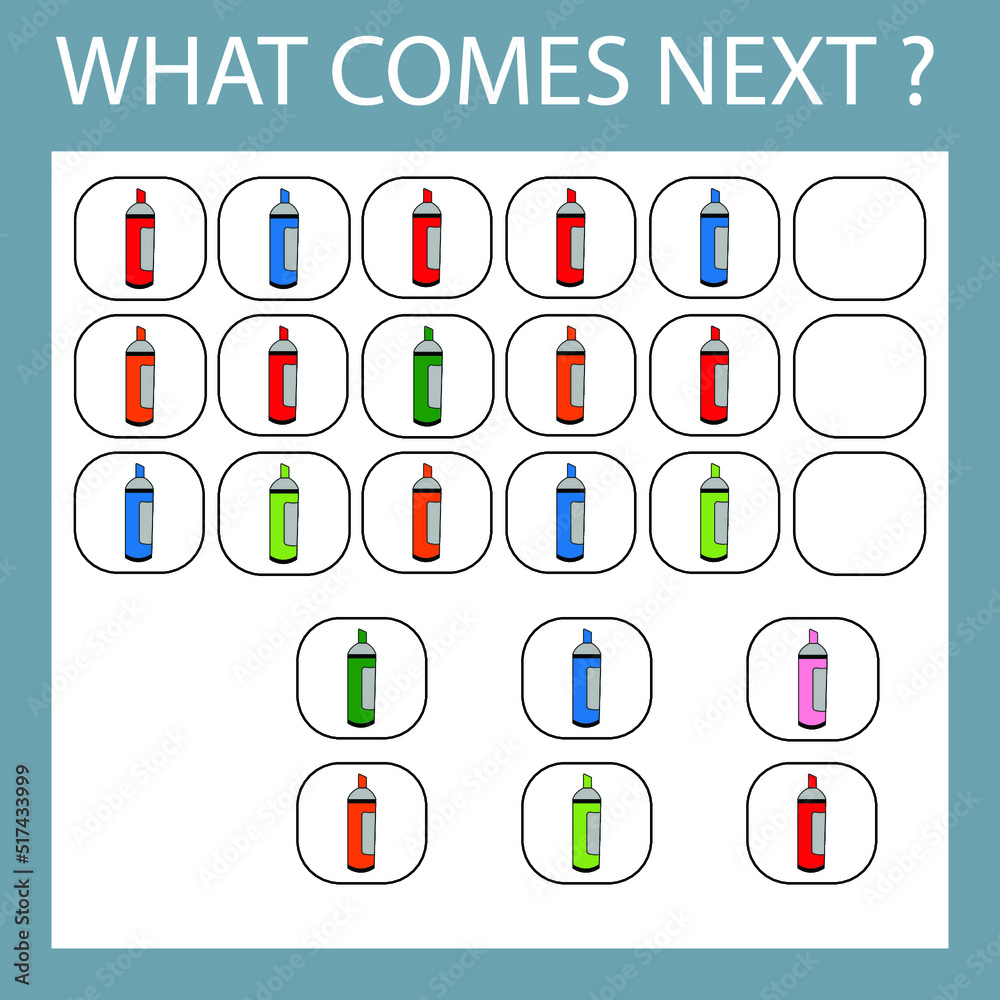 An educational activity for children - to make a logical chain of markers. Which monsters is next? An educational activity for children - to make a logical chain of markers. Which monsters is next?
