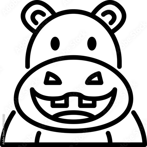 hippopotamus outline icon
