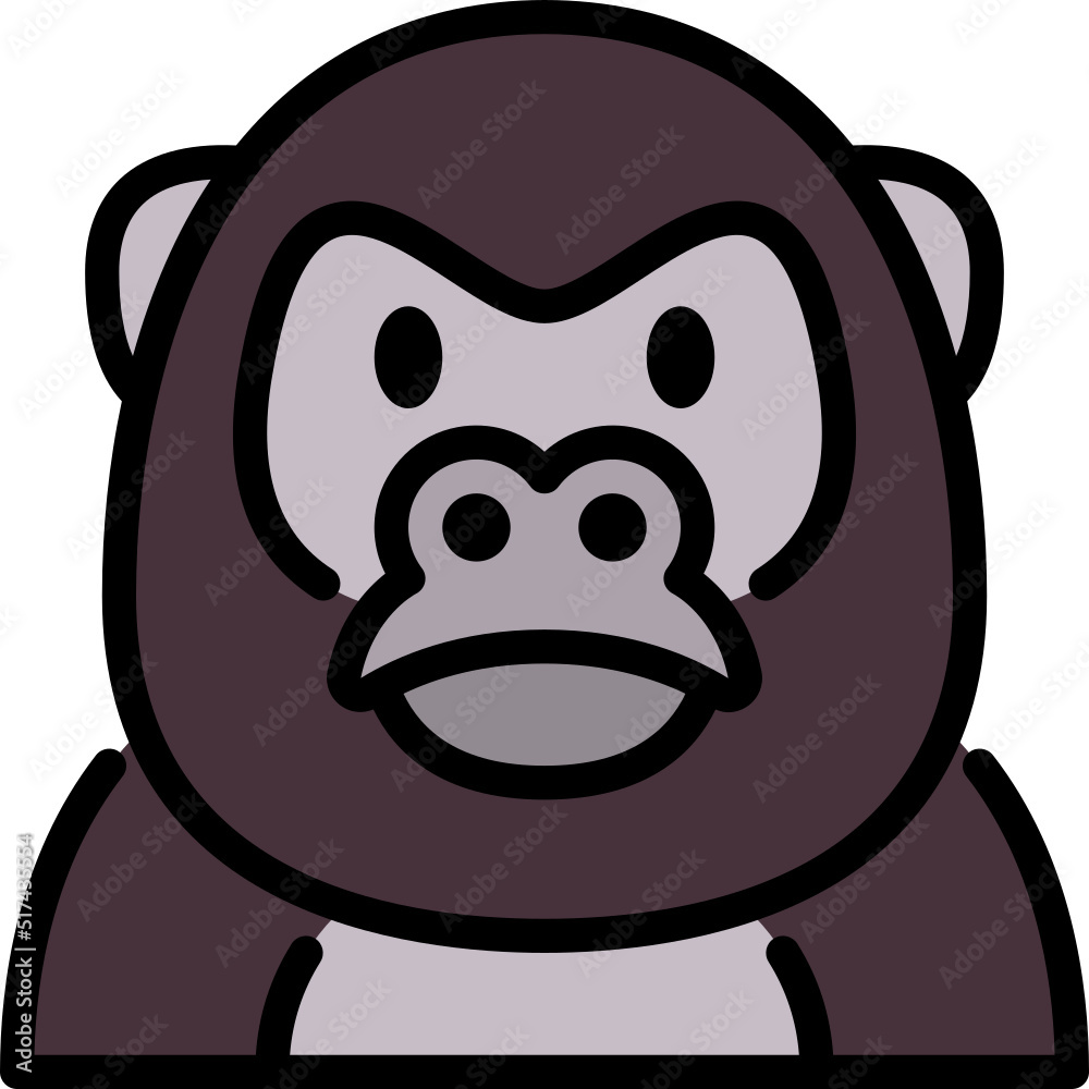 Obraz premium gorilla color outline icon