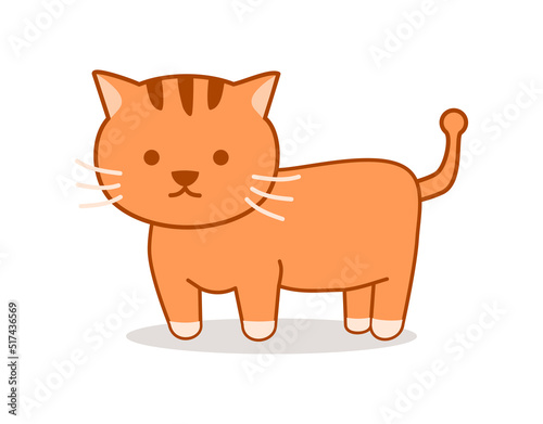 Cute orange cat cartoon background