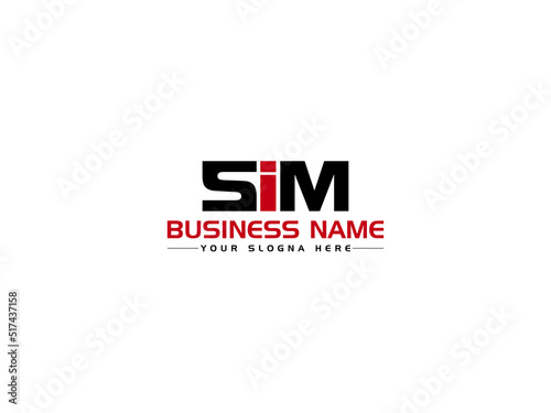 Minimalist SIM Logo Letter Design, Colorful SI s i m Logo Icon Vector Image With Creative Three Letter For All Kind Of Use photo