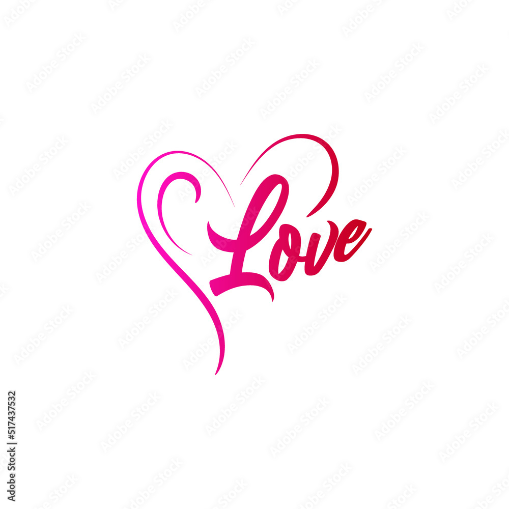 Love Lettering with heart ornament