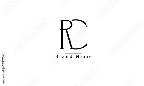 RC CR R C abstract vector logo monogram template
