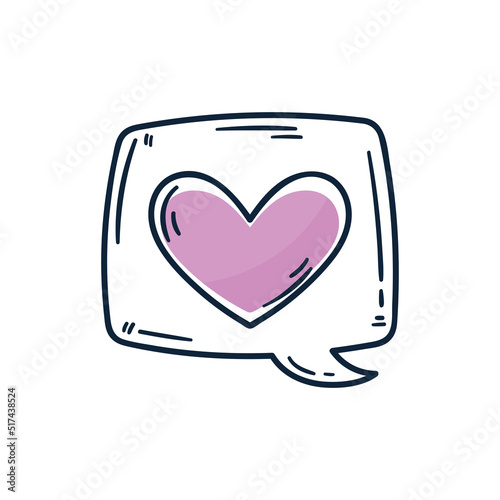 heart in speech bubble