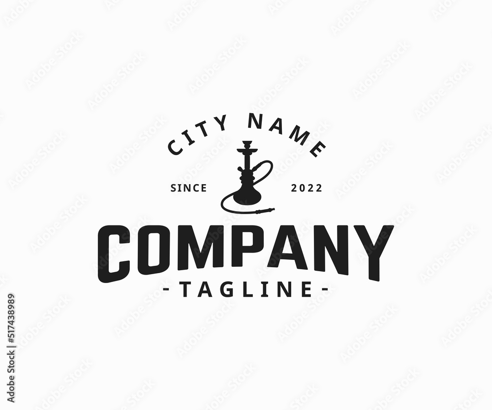 Shisha Logo Design Template, Hookah Lounge Logo Template. Shisha Logo Design Template, Hookah Lounge Logo Template.