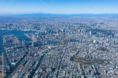 江東区より都心を望む・木場上空・空撮 photo