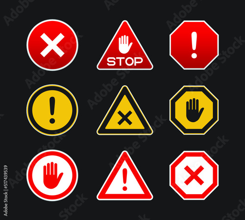 Free Download Danger sign, warning sign, attention sign. Danger warning attention icon. in black background - GFXLoad