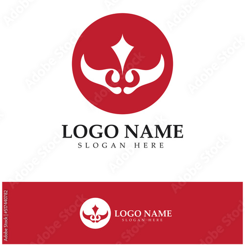 Devil horn vector icon logo design illustration template © Tomi43