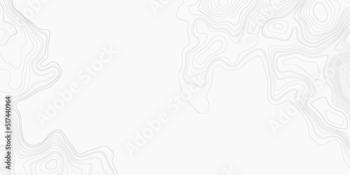 White wave paper curved reliefs abstract background, Abstract topographic contours map on concept of a conditional geography scheme and the terrain path. Dark on black, vector illustration.