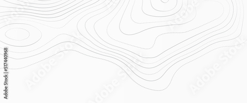 White wave paper curved reliefs abstract background, Abstract topographic contours map on concept of a conditional geography scheme and the terrain path. Dark on black, vector illustration.