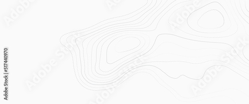 White wave paper curved reliefs abstract background, Abstract topographic contours map on concept of a conditional geography scheme and the terrain path. Dark on black, vector illustration.