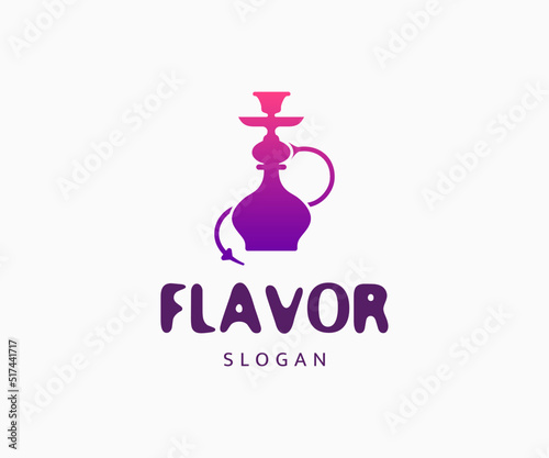 Hookah Logo Design Template, Shisha Bar Logo Design Vector.