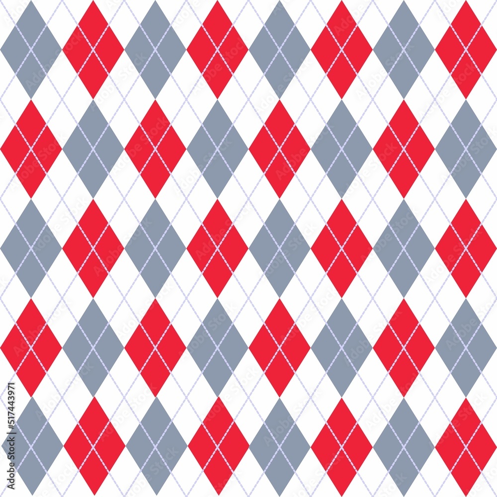 Argyle pattern seamless background. Vector illustration.