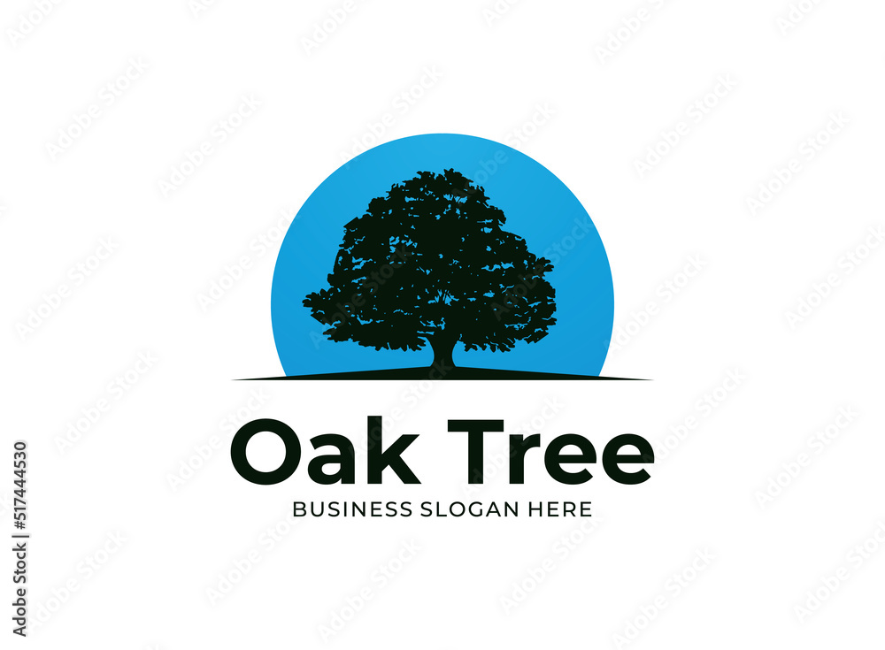 Vector icon logo design template big oak tree