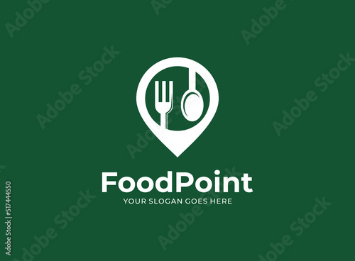Vector logo design template restaurant pinpoint