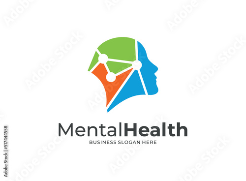 Vector logo icon design template mental health care