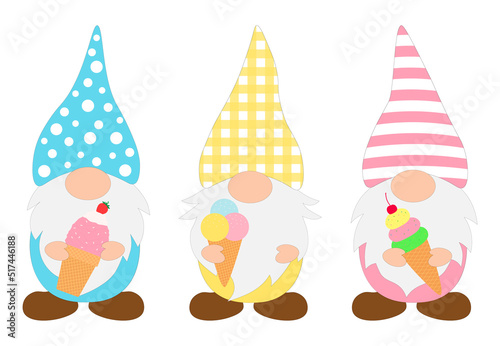 Gnomes ice cream vector illustration