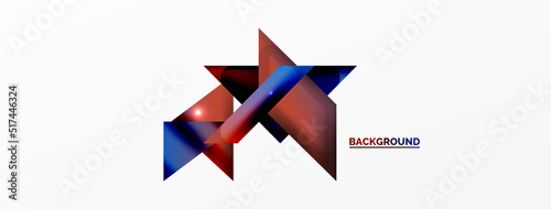 Free Download Abstract background. Simple color geometric shapes composition with 3d effect, lights and shadows. Vector Illustration For Wallpaper, Banner, Background, Card, Book Illustration, landing page - GFXLoad