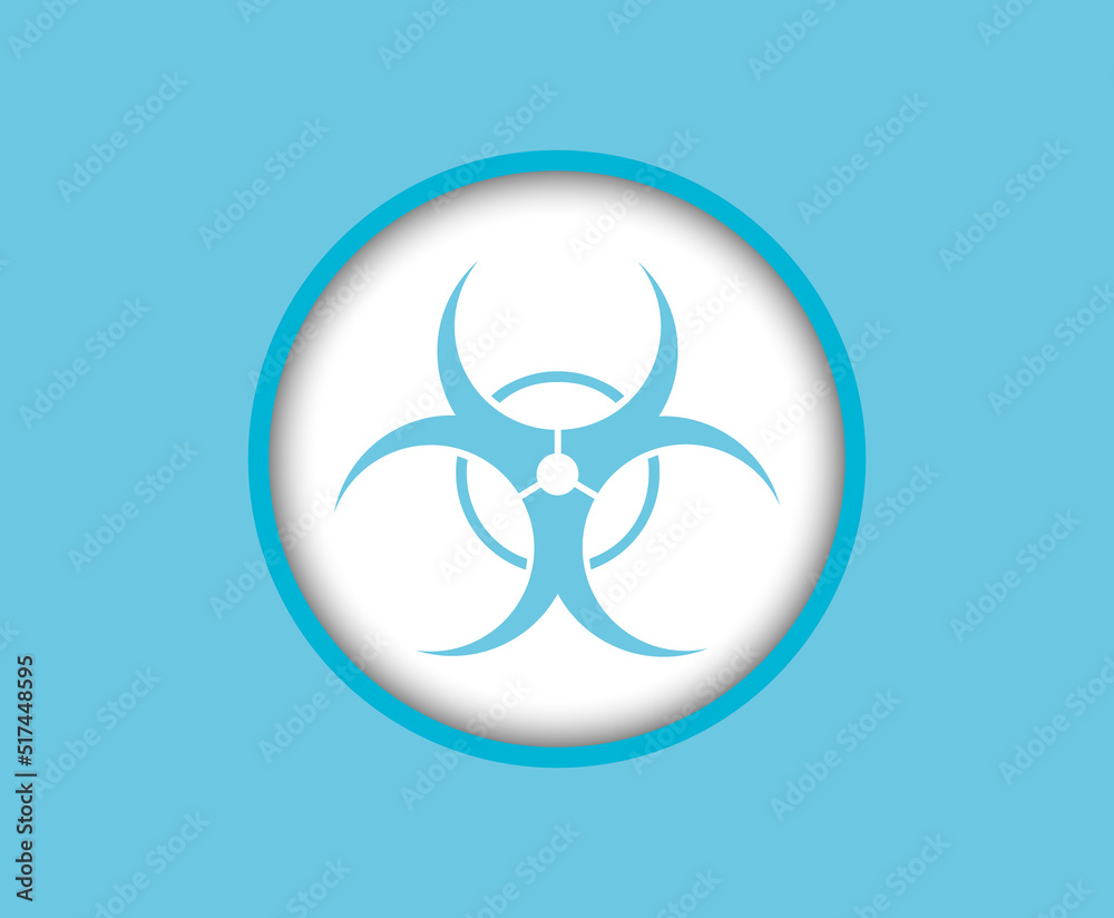 Blue color biohazard sign, icon Blue color biohazard sign, icon