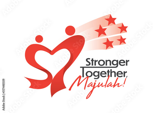 Singapore: August 9, 2022. Singapore National Day Logo. Majulah (Translate: Stronger Together). Vector Illustration for Banner, Flyer, and Poster.