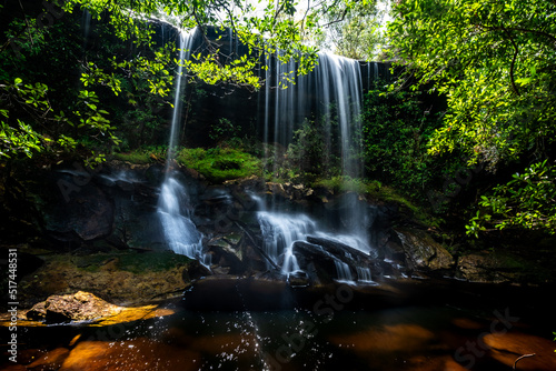 Beautiful tropical rainforest waterfall in deep forest  Phu Kradueng National Park  Thailand