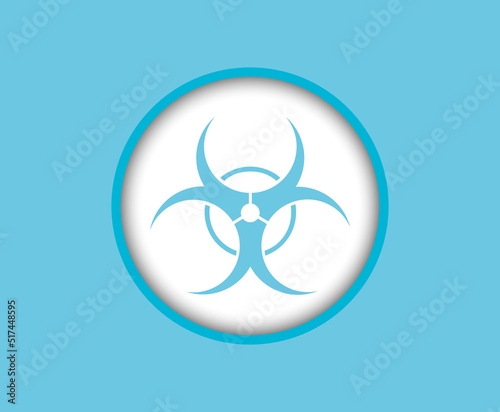 Blue color biohazard sign, icon
