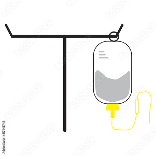 infusion vector illustration icon for hospital and clinic iv, saline drip 