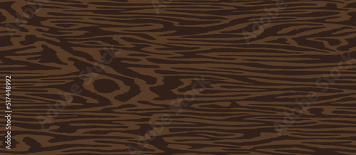 Dark brown wooden surface striped of fiber. Natural red wenge pattern, wood texture, seamless background. Vector 