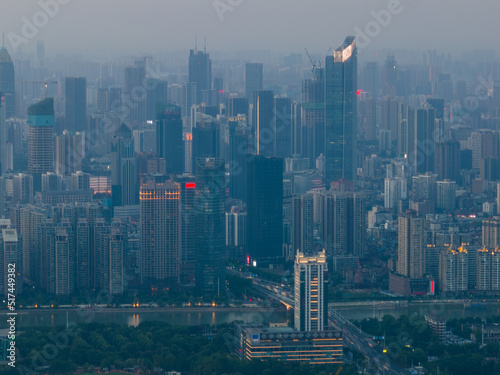 Hubei Wuhan Summer Urban Skyline Aerial photography scenery