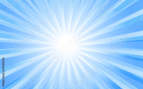 Abstract sun rays retro vintage style on blue background, Sunburst pattern background. Rays. Summer sky banner vector illustration
