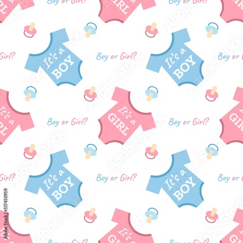 Girl or boy. Gender party. Seamless pattern for printing on fabric or paper.