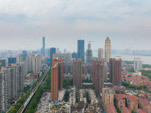 Hubei Wuhan Summer Urban Skyline Aerial photography scenery © Hao