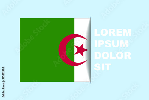 Half Algeria flag vector with copy space, country flag with shadow style, horizontal slide effect, Algeria icon design asset, text area, simple flat design Free Download Half Algeria flag vector with copy space, country flag with shadow style, horizontal slide effect, Algeria icon design asset, text area, simple flat design - GFXLoad