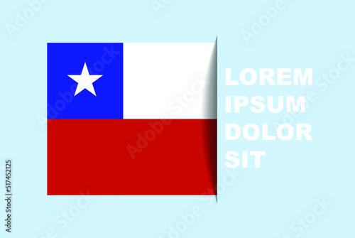 Half Chile flag vector with copy space, country flag with shadow style, horizontal slide effect, Chile icon design asset, text area, simple flat design Free Download Half Chile flag vector with copy space, country flag with shadow style, horizontal slide effect, Chile icon design asset, text area, simple flat design - GFXLoad